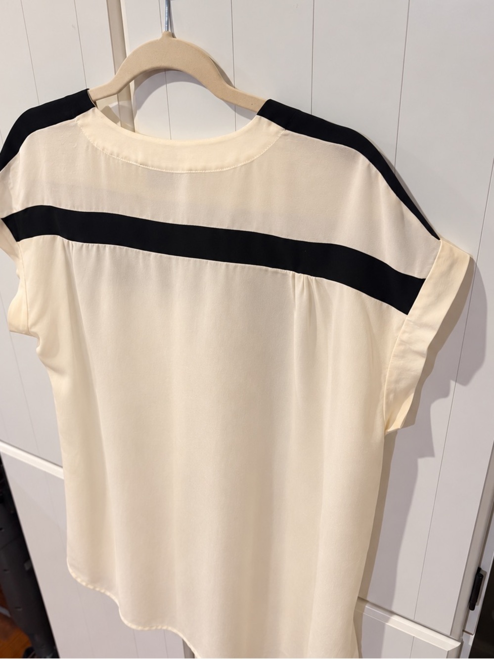 Designer 100% Silk Ivory Black Geometric Blouse EU 40 US 10 By Malene Birger - Picture 3 of 6